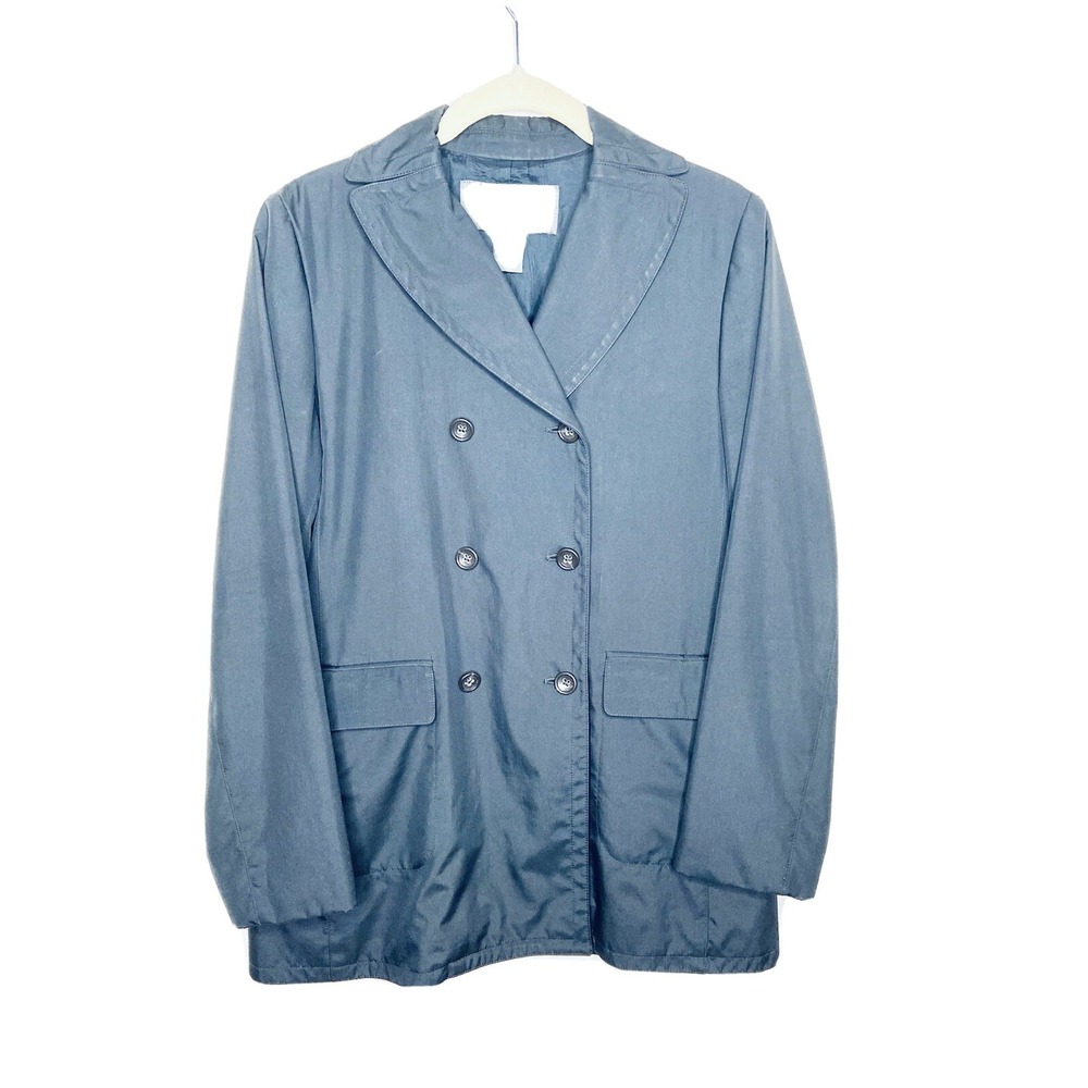 Banana Republic Womens Black Windbreaker Blazer Jacket Double Breast Sz XS